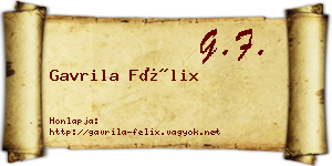 Gavrila Félix névjegykártya